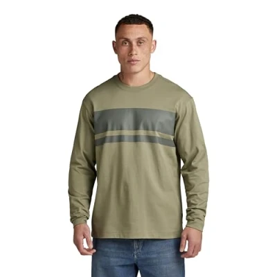Abbildung von G Star RAW Herren Placed Stripe Boxy T Shirt, Grün (Shamrock D24367 C784 2199), L
