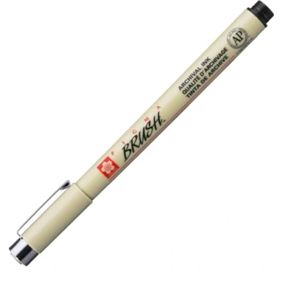 Abbildung von Sakura Pigma BRUSH Pinselstift SCHWARZ (#49), Pigmentmarker mit Pinselspitze, 1 Stück