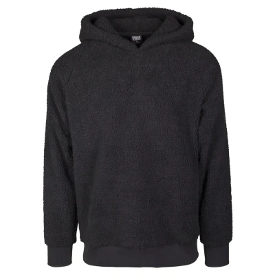 Abbildung von Urban Classics Herren Sherpa Hoodie Kapuzenpullover,, per pack Schwarz (black 00007), XXX Large (Herstellergröße: 3XL)