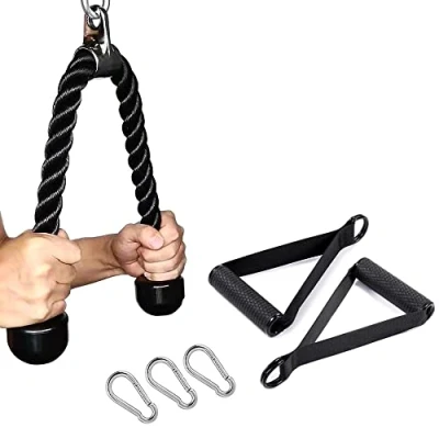 Abbildung von CMYKZONE Trizepsseil Kombination, Trizeps Bizeps Seil Cable Attachment, Schnur Mit LeistungsfäHigem Griff Und Karabiner, Hohe IntensitäT, Guter Trainingseffekt FüR Arm Krafttraining