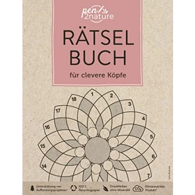 Abbildung von Rätselbuch für clevere Köpfe: pen2nature: 100 % Recyclingpapier klimaneutrale Produktion unterstützt Aufforstungsprojekte (pen2nature books)