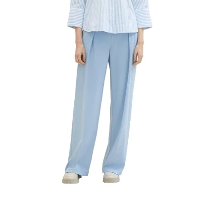 Abbildung von TOM TAILOR Damen Lea Straight Fit Hose mit weitem Bein, 34895 Desert Green, 32/32