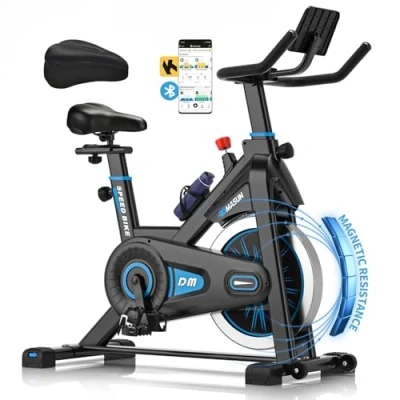 Abbildung von DMASUN Heimtrainer Fahrrad mit Magnetischem Widerstand, Leises Hometrainer Fahrrad, App Kompatibel Kinomap &amp; Zwift, Ergometer für Kardio Training zu Hause, Bis 160 Kg Belastbar