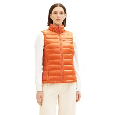 Abbildung von TOM TAILOR Damen 1036717 Lightweight Steppweste, 19772 gold Flame orange, M
