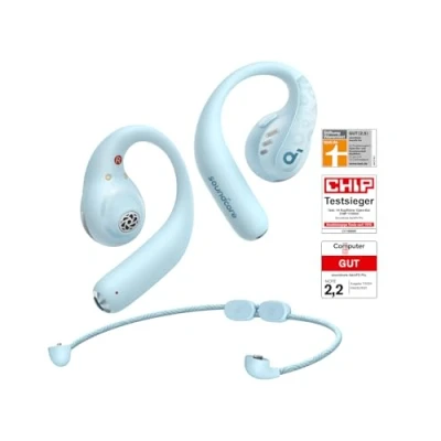 Abbildung von soundcore by Anker AeroFit Pro Open Ear Kopfhörer, Ultra leicht, Bequem, Ergonomisches Design, Intensiver Sound LDAC, Bluetooth 5.3, IP55 Wasserschutz, 46h Akku, App, Kabellos