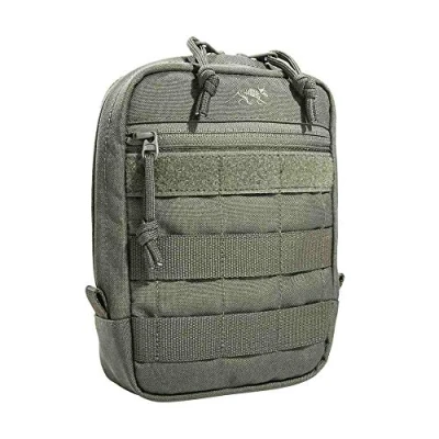 Abbildung von Tasmanian Tiger TT Tac Pouch 5 Rucksack Zusatz Tasche für Zubehör EDC, Molle kompatibel, incl. Regenhülle, 20 x 15 cm (Steingrauoliv IRR)