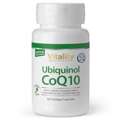 Abbildung von Ubiquinol CoQ10 100 mg für eine starke Herzfunktion und mehr Energie. Hochdosierte, natürliche aktive Form von Coenzym Q10 mit 800 % besserer