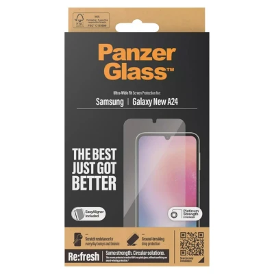 Abbildung von Samsung Galaxy A25 Panzerglas PanzerGlass Refresh Ultra Wide Fit Anti Bacterial Screenprotector incl. applicator