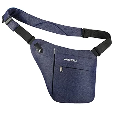 Abbildung von WATERFLY Crossbody Sling Bag Herren und Damen, Schultertasche mit Großer Kapazität Leichte Leicht Einfach zu Tragen Brusttasche Multi Pocket Rucksack