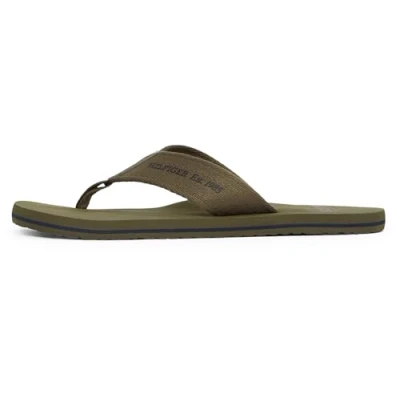 Abbildung von Tommy Hilfiger Herren Flip Flops Beach Sandal Zehentrenner, Grün (Army Green), 46