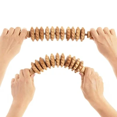Abbildung von Tuuli Accessories Anti Cellulite Massage Flexi Massagegerät Massageroller Roller mit Griff Maderotherapie aus Holz 40 cm