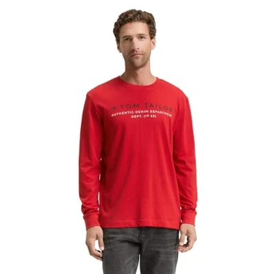 Abbildung von TOM TAILOR Herren 1047769 Longsleeve T Shirt, 12830 Samba Red, 3XL