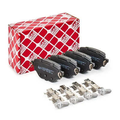 Abbildung von FEBI BILSTEIN 180630 Bremsbelagsatz Hinterachse mit Befestigungsmaterial PEUGEOT: 2008 II, OPEL: Corsa F Hatchback