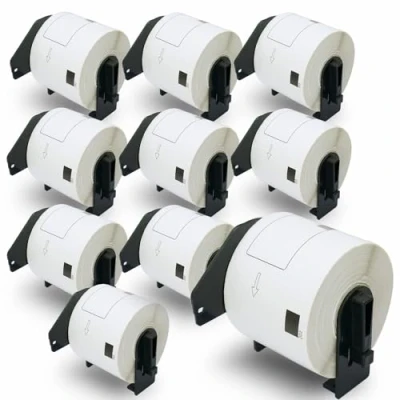 Abbildung von BETCKEY 10 Rollen DK 11202 Versandetiketten Kompatibel mit Brother, 62mm x 100mm, 3000 Etiketten für Brother QL Etikettendrucker
