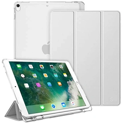 Abbildung von Fintie Hülle mit Pencil Halter für iPad Air 10.5&quot; 2019 (3. Generation) / Pro 2017 Ultradünn Superleicht Schutzhülle transparenter Rückseite Abdeckung, Auto Sleep/Wake, Silber