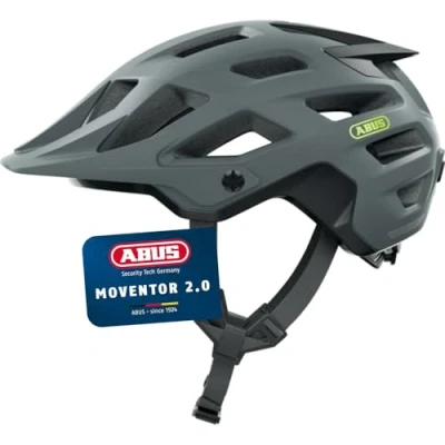 Abbildung von ABUS MTB Helm Moventor 2.0 komfortabler Fahrradhelm fürs Gelände All Mountain für Damen und Herren Grau Matt, L