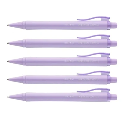 Abbildung von FABER CASTELL 205099 Kugelschreiber Daily Ball sweet lilac, 5 Stück, mit auswechselbarer XB Mine, dokumentenecht