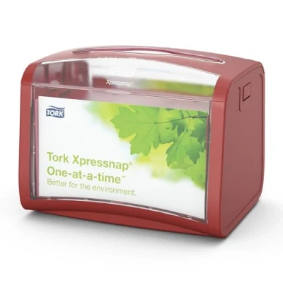 Abbildung von Tork Xpressnap Tischspender Rot N4, Signature Linie, 15,5 cm x 20,1 15,0 cm, 272612 (x4)