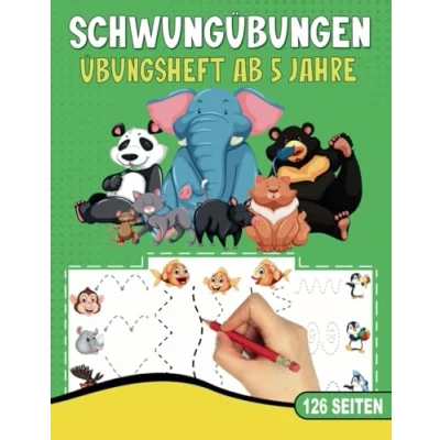 Abbildung von SCHWUNGÜBUNGEN ÜBUNGSHEFT AB 5 JAHRE: Lernbuch mit 126 Seiten. Ideal für zu Hause, Kindergarten, Vorschule &amp; Grundschule. Förderung von Feinmotorik, ... gemacht. (Erfolgreiche Vorschule!, Band 2)