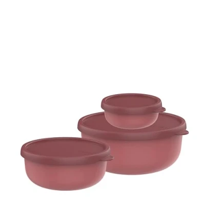 Abbildung von Mepal Mikrowellengeschirr set 3 teilig Lumina Frischhaltedosen mit Deckel für Kühlschrank, Gefrierschrank, Dampfgarer &amp; Mikrowelle Aufbewahrungsbox 250 + 750 1500 ml Vivid mauve