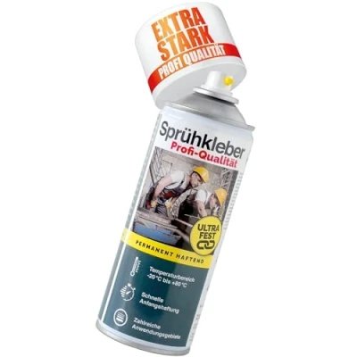 Abbildung von Everglue Sprühkleber in Profi Qualität permanent haftend mit variablem Sprühkopf Ventil Kontaktkleber für extra starke Verklebung (1x Sprühkopf)