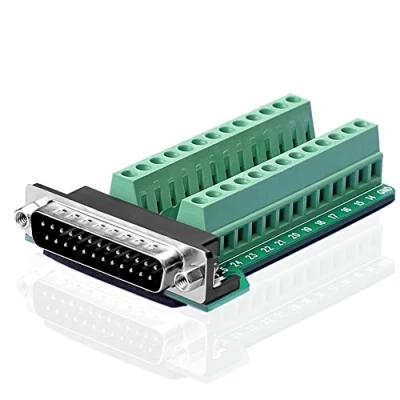 Abbildung von S SIENOC D SUB DB25 G2 Stecker 25Pin Steckerausbruch zu Leiterplattenklemmen Steckverbinder (DB25 an Klemmen)