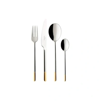 Abbildung von Villeroy &amp; Boch 12 6351 9030 Ella teilvergoldetes Tafelbesteckset für bis zu 6 Personen, Edelstahl, 24 teilig, Teilvergoldet