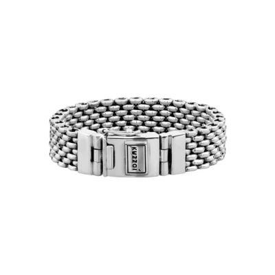 Abbildung von Kuzzoi Silberarmband Herrenarmband aus massivem 925er Sterling Silber, Breite 18 mm, Länge 21 cm, 335107 021