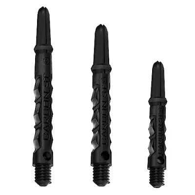 Abbildung von Harrows Dart Shafts Carbon ST Stiele mit Pyramidenringen, Medium, Schwarz
