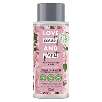Abbildung von Love Beauty And Planet Veganes Damen Shampoo, Muru Butter und Rose, Formel für gefärbtes Haar, zertifiziert vegan, 400 ml