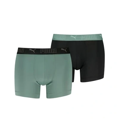 Abbildung von PUMA Men&#039;s Microfiber Boxer, Green/Black, L (2er Pack)