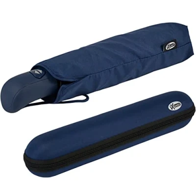 Abbildung von iX brella First Class Regenschirm mit Etui stabil groß sturmfest Insignia blau