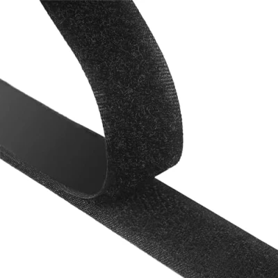 Abbildung von TRIXES Klettband selbstklebend in Schwarz mit 1 Meter Länge und 20 mm Breite Zugluftstopper für türen kabelbinder wiederverschließbar Stationäre Lieferungen