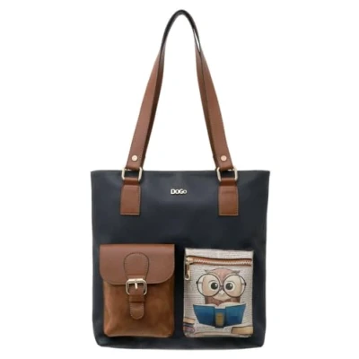 Abbildung von DOGO Vegane Damen Umhängetaschen Handgefertigt Schultertaschen und Handtasche Multi Pocket Bag The Wise Owl