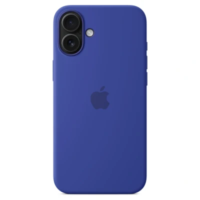 Abbildung von Apple iPhone 16 Plus Hülle MagSafe Silikon Original Backcover/Soft Case Handyhülle Blau