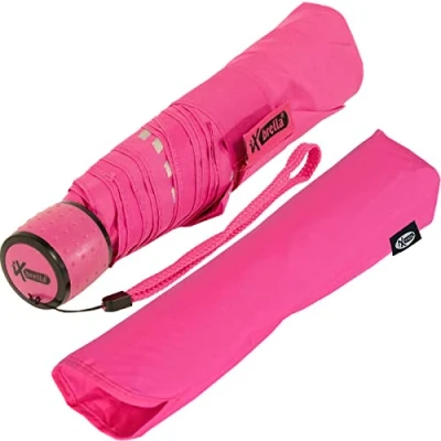 Abbildung von iX brella Mini Kinderschirm Safety Reflex extra leicht neon pink