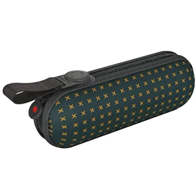 Abbildung von Knirps X1 Super Mini Taschenschirm 2Cross mit ecorepel Technologie Green