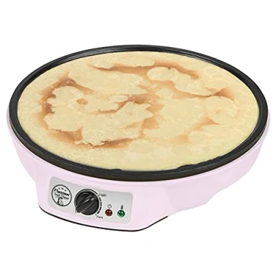 Abbildung von Bestron Crêpes Maker im Retro Design, für Crepes mit Ø 30 cm, inkl. Teigverteiler &amp; Wender, Antihaftbeschichtung, 1000 Watt, Farbe: Pink