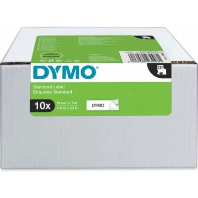 Abbildung von DYMO Original D1 Etikettenband schwarz auf weiß 19 mm x 7 m selbstklebendes Schriftband für LabelManager Beschriftungsgerät 10 Etikettenkassetten