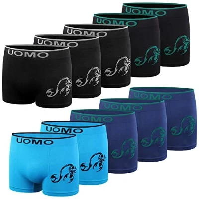 Abbildung von L&amp;K 8er Pack Jungen Boxershorts Herren bequem Mikrofaser Skorpion Tattoosmotiv ab 7 Jahre alt Retroshorts ohne störende Seitennähte 1202 152/158
