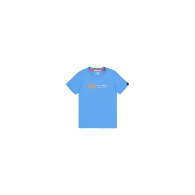 Abbildung von Alpha Industries Label KIDS Teens Unisex Tshirt print für Kinder, Größe: 140, Mediteranian blue
