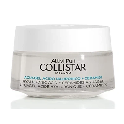 Abbildung von Collistar Attivi Puri Hyaluronsäure+Ceramide Aquagel, feuchtigkeitsspendendes Lifting Creme Gel mit 4 Molekulargewichten, spendet tiefenwirksam Feuchtigkeit, strafft und mindert Falten, 50 ml