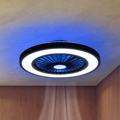 Abbildung von my home LED Deckenleuchte »Yuri Deckenventilator«, 1 flammig, Leuchtmittel Modul fest integriert, Deckenlampe, Ventilator, RGB Backlight