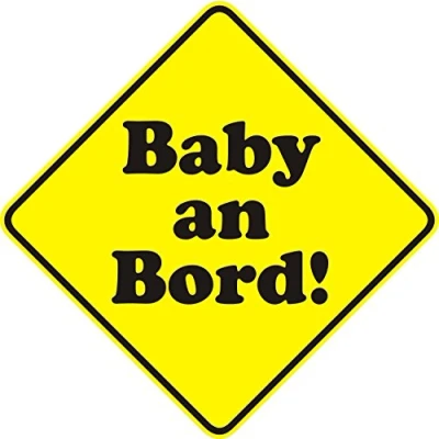 Abbildung von Auto Aufkleber Baby an Bord neutral I 10 x cm Sticker für Scheibe Hinweis viereckig Raute wetterfest kfz_105