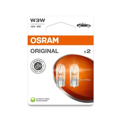 Abbildung von Osram ORIGINAL LINE 12V, Lampen mit Glasquetschsockeln, W3W, Doppelblister (2 Lampen), white