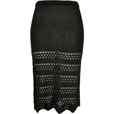 Abbildung von Urban Classics 3/4 Crochet Bleistiftrock, Damen, Größe: Small, Black