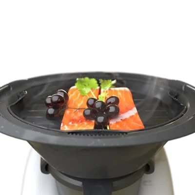 Abbildung von Wundermix FlexiSteam® Silikon Auflaufform für Varoma Kompatibel mit Thermomix TM6, TM5 &amp; TM31 TM Friend Dampfgarform Silikonform Dampfgaraufsatz