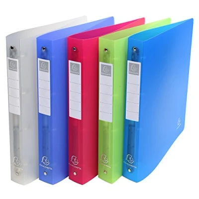 Abbildung von Exacompta 51359E Kunststoff Ringbuch Chromaline aus mittelfestem transluzentem Polypropylen 4 Ringe Füllhöhe 30mm DIN A4 Plastikordner ideal für Büro und Schule 1 Stück Zufallsfarbe