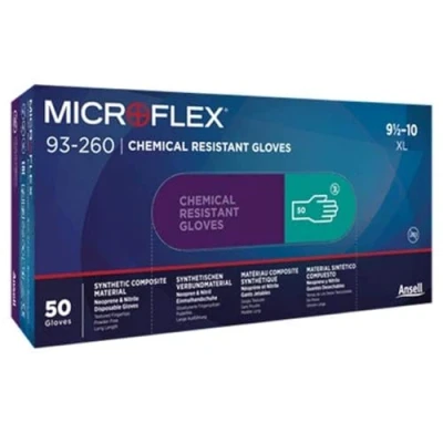 Abbildung von Microflex 93260100 93 260 Einweg Handschuhe, 3 lagig, Neopren und Nitrilmischung, 7,8 mm, Größe L