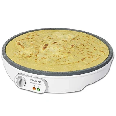 Abbildung von Cecotec Fun Crepestone Crêpesmaker. RockStone Antihaftbeschichtung, Verstellbarer Temperaturregler, 30,5 cm Durchmesser, Inkl. Spatel und Teigverteiler., 1000 W.